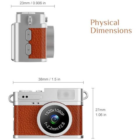 Mini Fotocamera Luminosa: Registrazione Hd 1080p, Schermo Ips Da 0.96"" E Design Retro White - Foto 4