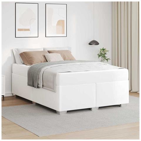 Struttura del letto Bianco 140 x 200 cm Pelle sintetica - Foto 2