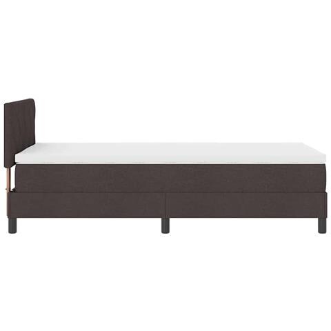 Letto a molle con materasso Marrone Scuro 100 x 200 cm Tessuto - Foto 9