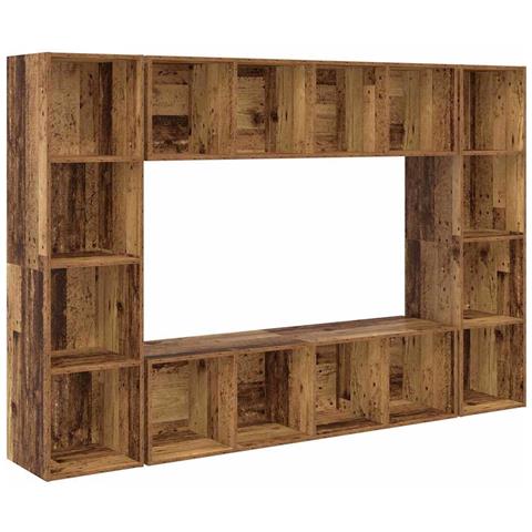 Mobile TV 4 pcs Marrone 37 x 37 x 142.5 cm Legno multistrato - Foto 1