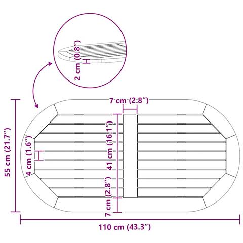 Piano del tavolo Marrone 110 x 55 x 2 cm - Foto 9