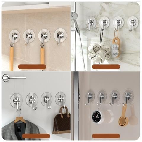 Set Di 4 Ganci Adesivi Forti Senza Trapano - Appendere Senza Danni Green - Foto 3