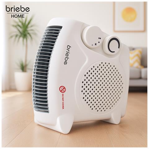 Briebe Ht1181 Termoventilatore, Stufetta Elettrica Da Bagno Con Termostato, Ventilatore 2000w Bianco - Foto 8