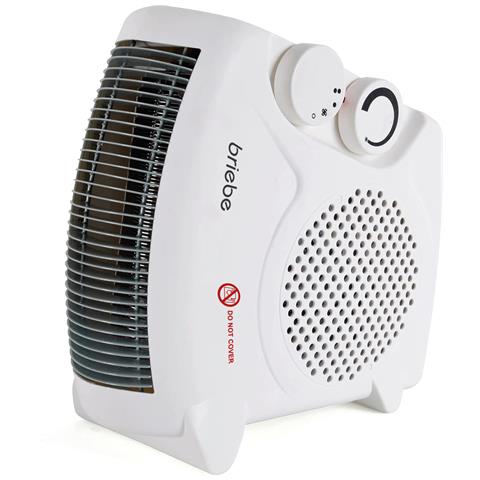 Briebe Ht1181 Termoventilatore, Stufetta Elettrica Da Bagno Con Termostato, Ventilatore 2000w Bianco - Foto 1