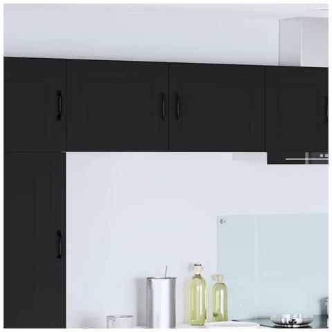 Pensile cucina con porta Nero 50 x 31 x 40 cm Legno multistrato - Foto 2