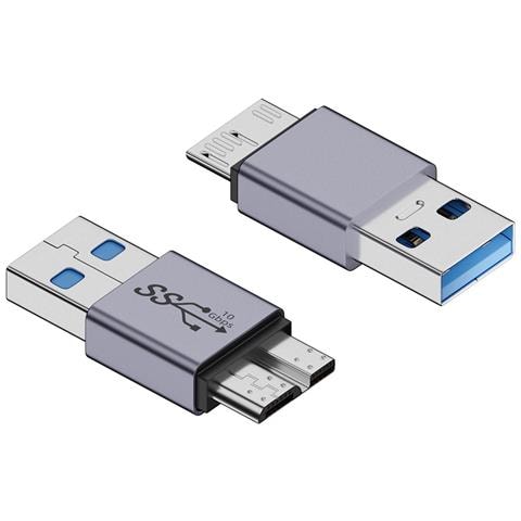 Adattatore Usb A Maschio A Micro B Maschio - Confezione Da 2, Lega Di Alluminio, Ricarica Ad Alta Potenza 3a - Foto 1