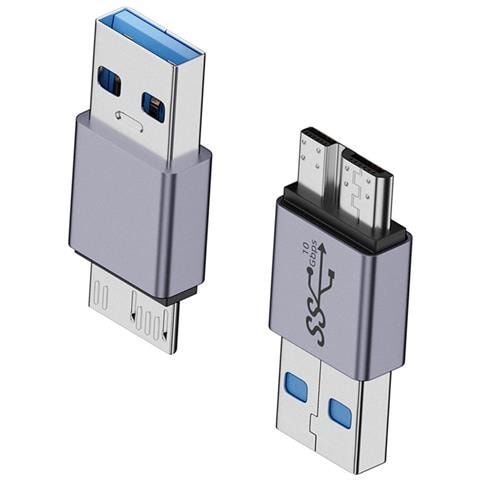 Adattatore Usb A Maschio A Micro B Maschio - Confezione Da 2, Lega Di Alluminio, Ricarica Ad Alta Potenza 3a - Foto 2