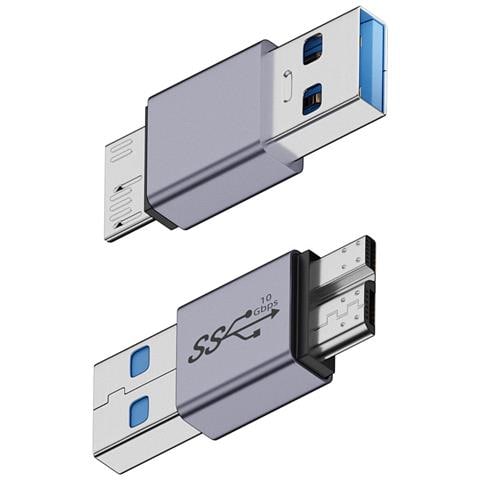 Adattatore Usb A Maschio A Micro B Maschio - Confezione Da 2, Lega Di Alluminio, Ricarica Ad Alta Potenza 3a - Foto 3