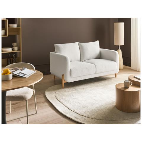 Divano 2 Posti Gimo Bouclé Bianco - Foto 1