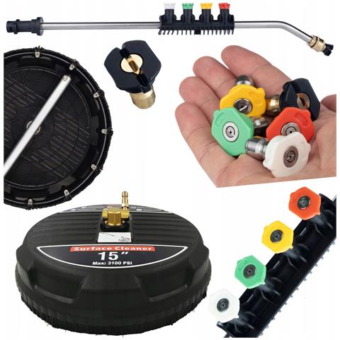Set Di Pulizia Per Idropulitrice - Spazzola T-racer 15"" E Lancia Con 5 Ugelli | Max 160 Bar, 60°c | Compatibile Con Flusso 450-650 L /h - Foto 1