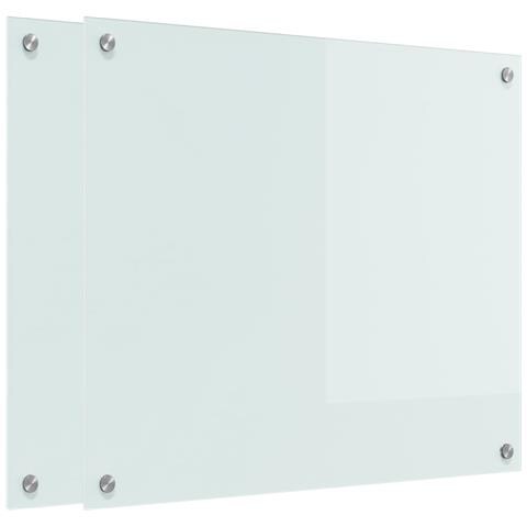 Rivestimento da Cucina 2 pcs Bianco 70 x 60 cm vetro temperato - Foto 1