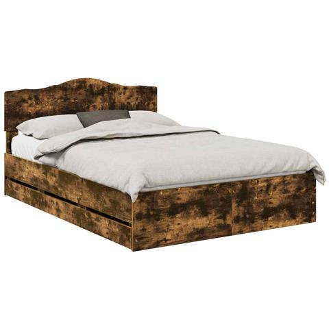 Struttura del letto con cassetto Rovere fumé 160 x 200 cm - Foto 1