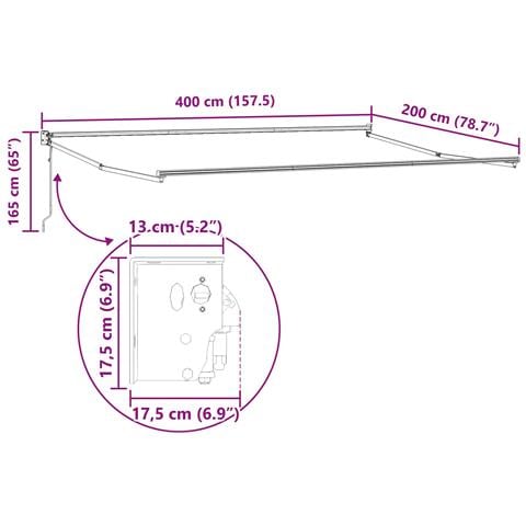 Struttura della tenda elettrica retrattile Bianco 4 x 2 m - Foto 8