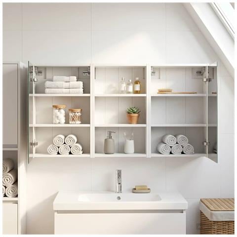 Set di Armadi da Bagno con lo scaffale 3 pcs 126 x 16 x 62.5 cm - Foto 2