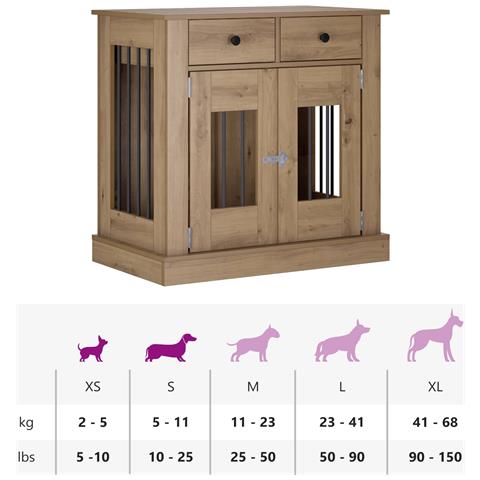 Mobile da cassa per cani Rovere Artigianale 80 x 47,5 x 80 cm - Foto 9