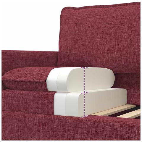 Set di divani 2 pz Rosso Vino Tessuto - Foto 9