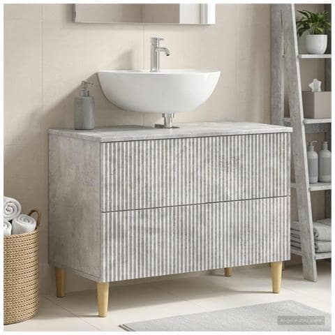 Armadio per Lavabo da Bagno ARNHEM Grigio Cemento - Foto 2