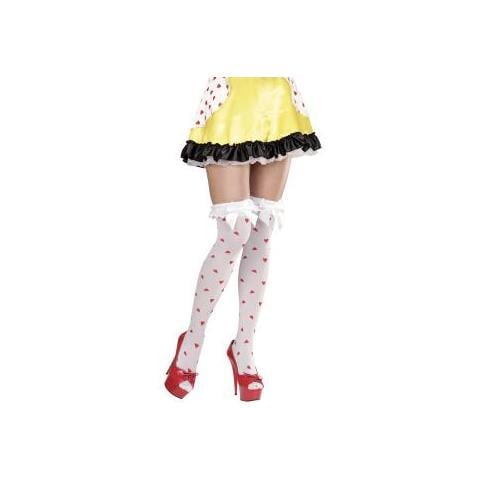 Calze con Cuoricini e Fiocco Bianco Donna Taglia Unica - Foto 1