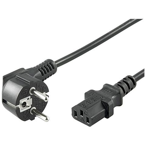 ICOC 01-NC-B / 10 - Cavo alimentazione C13 F a Schuko angolato 1m nero - Foto 1