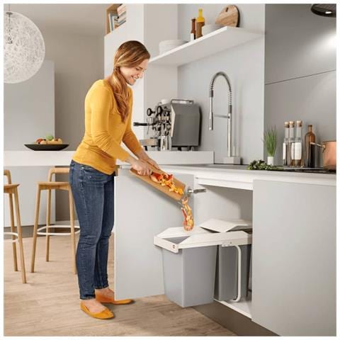 Pattumiera Da Dispensa Multi-box Duo Taglia L 2x14 L Crema 3659-001 - Foto 2