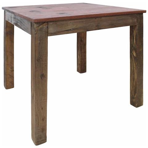 Tavolo da Pranzo in Legno Massello di Recupero Misto 82x80x76cm - Foto 2