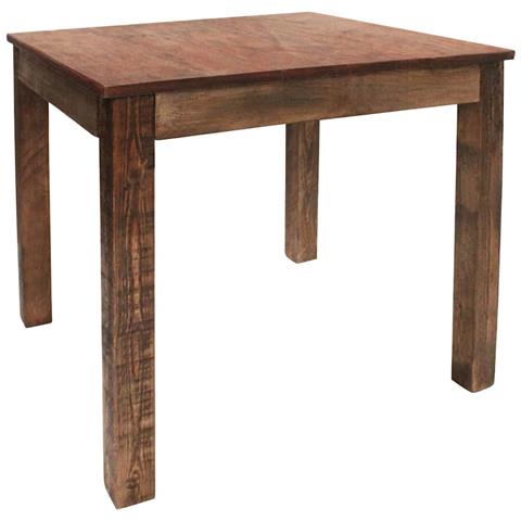 Tavolo da Pranzo in Legno Massello di Recupero Misto 82x80x76cm - Foto 1