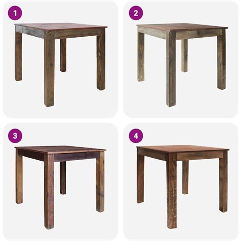 Tavolo da Pranzo in Legno Massello di Recupero Misto 82x80x76cm - Foto 9