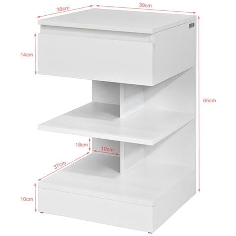 Tavolino Da Divano, Tavolino Da Soggiorno, Comodini Letto, con Cassetto, fbt49-w, it - Foto 2