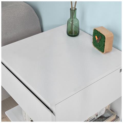 Tavolino Da Divano, Tavolino Da Soggiorno, Comodini Letto, con Cassetto, fbt49-w, it - Foto 8