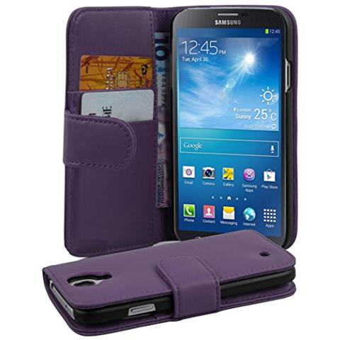 Custodia Compatibile Con Samsung Galaxy Mega 5.8 In Viola Lilla - Coperchio Protettivo In Similpelle Liscia E Tasca Per Carte Di Credito - Foto 4