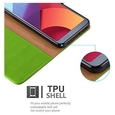 Cadorabo Custodia Compatibile Con Lg G6 In Verde Erbe - Coperchio Protettiva Con Chiusura Magnetica, Funzione Stand E Tasca Per Le Carte - Foto 2