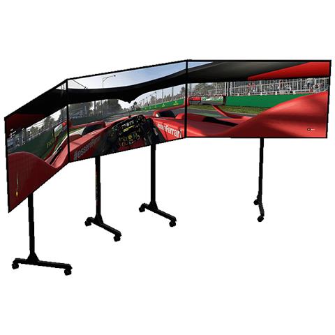 NLR-A010 Supporto da Pavimento per 3 Monitor 32" - 65" Portata Max 70 kg - Alluminio / Nero - Foto 2