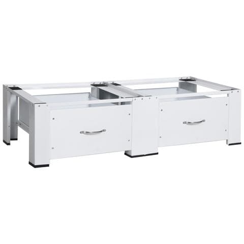 VIDAXL Supporto Doppio Lavatrice e Asciugatrice con Cassetti Bianco VIDAXL Supporto Doppio Lavatrice e Asciugatrice con Cassetti Bianco