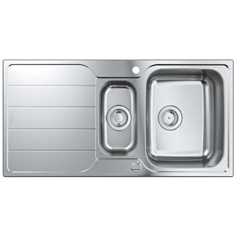 Lavello Inox K500 31572sd1 - Incasso - 1 Vasca + ½ Vasca - Installazione Gocciolatoio Reversibile - 100x50 Cm - Acciaio Inox - Foto 1
