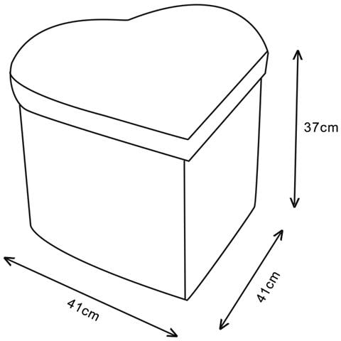 Pouf Contenitore Imbottito Pieghevole In Ecopelle Modello Coracao Cuore Bianco - Foto 4