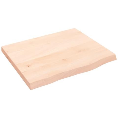 Piano Bagno 60x50x (2-4) cm in Legno Massello Non Trattato - Foto 1
