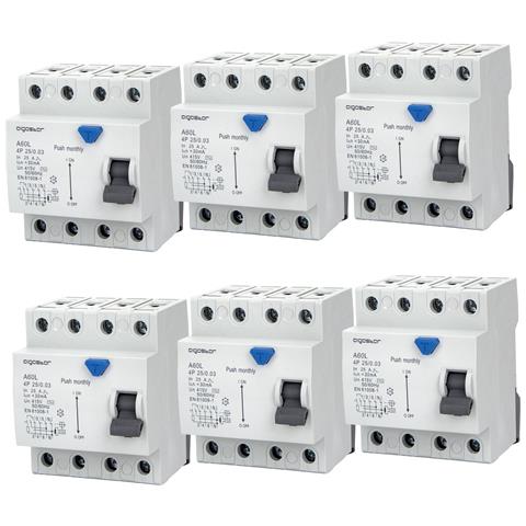 Aigostar Interruttore Differenziale 2p 4p Da 25a A 63a 30ma Ac Grigio 6 Pezzi - 4 Posti 25a 30ma Ac - Foto 1