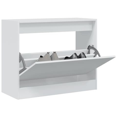 Scarpiera Bianca 80x34x63 Cm In Legno Multistrato - Foto 1