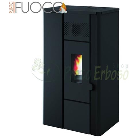 Noa - Stufa A Pellet Da 6.3 Kw Nero Goffrato - Foto 1