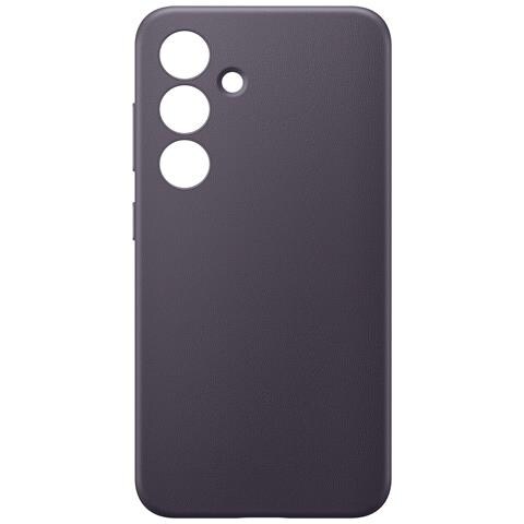 Cover Per Samsung Galaxy S24 Pelle Vegetale Fotocamera Protetta, Viola Scuro - Foto 1