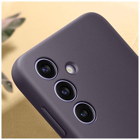 Cover Per Samsung Galaxy S24 Pelle Vegetale Fotocamera Protetta, Viola Scuro - Foto 5