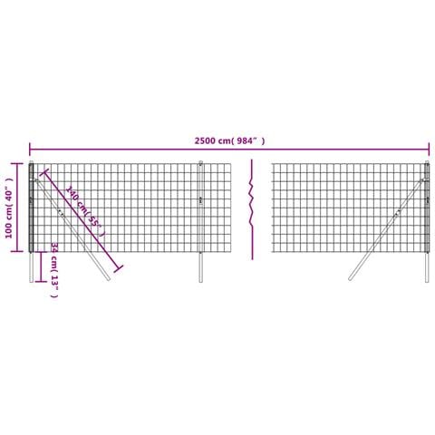 Recinzione Metallica Antracite 1x25 M In Acciaio Zincato - Foto 4