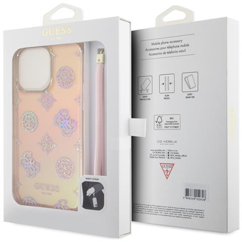 Cover Per Iphone 15 Pro Tpu Peony Con Cordino, Multicolore - Foto 3