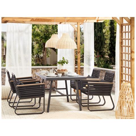 Tavolo Da Giardino 150 X 90 Cm Nero Canetto - Foto 1