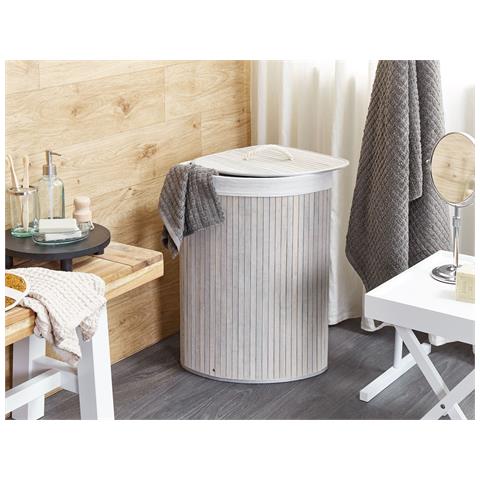 Cestino Matara Legno Di Bambù Grigio Chiaro 57 L - Foto 1