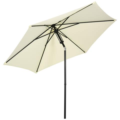 Ombrellone Da Giardino 2.7x2.5 M, In Poliestere E Metallo Con Tettuccio Inclinabile, Beige Nero - Foto 1