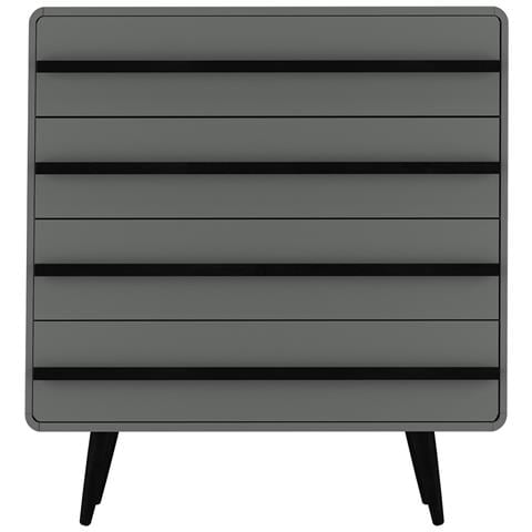 Chantal Comò Con 4 Cassetti In Truciolare Grigio E Nero - Foto 2