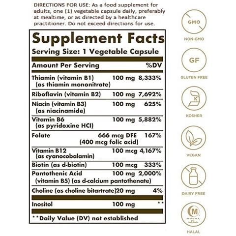 Complesso Di Vitamina B-100 100 Capsule Vegetali - Foto 2
