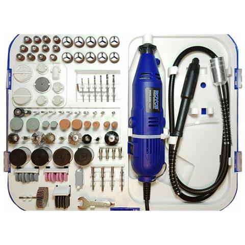 Kit Mini Trapano Smerigliatrice Albero Flessibile 330w 163pz Frese Punte Royce - Foto 1