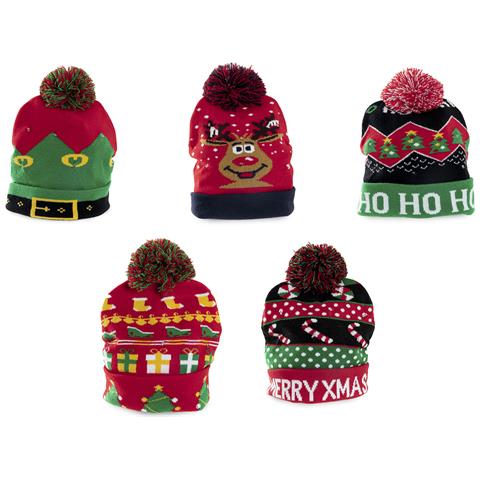 Berretta Led Luminoso Invernale Natalizia Da Neve Cappello Natale Xmas Bimbo - Foto 1